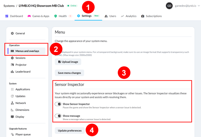 Disable Sensor Inspector